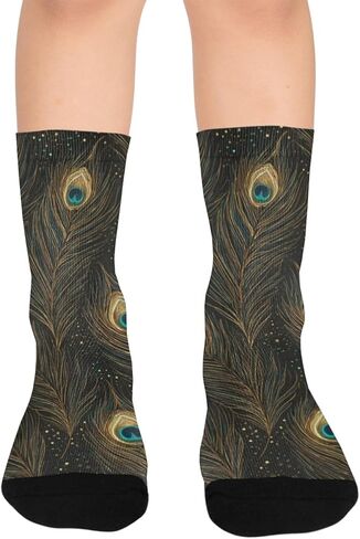 جوارب التنزه سيرًا على الأقدام من Art Nocturnal Peacocks - جوارب شتوية سميكة دافئة للأولاد والبنات الصغار للمدرسة، والارتداء اليومي والأنشطة الخارجية in Kuwait