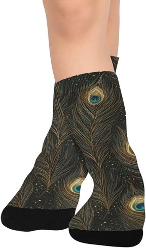 جوارب التنزه سيرًا على الأقدام من Art Nocturnal Peacocks - جوارب شتوية سميكة دافئة للأولاد والبنات الصغار للمدرسة، والارتداء اليومي والأنشطة الخارجية in Kuwait