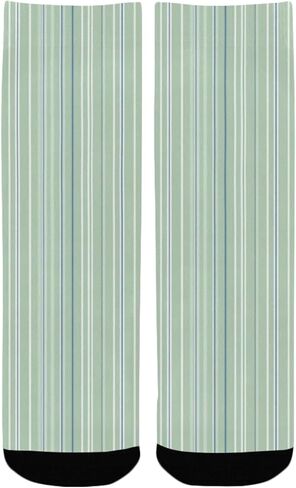 جوارب المشي لمسافات طويلة باللون الأخضر بطبعة خطوط النعناع - جوارب شتوية حرارية سميكة دافئة للأولاد والبنات للمدرسة، والارتداء اليومي والأنشطة الخارجية in Kuwait