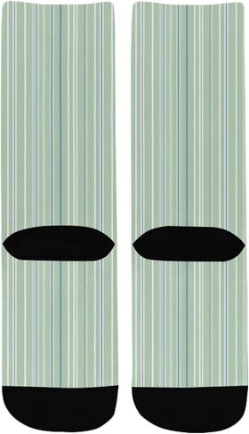 جوارب المشي لمسافات طويلة باللون الأخضر بطبعة خطوط النعناع - جوارب شتوية حرارية سميكة دافئة للأولاد والبنات للمدرسة، والارتداء اليومي والأنشطة الخارجية in Kuwait