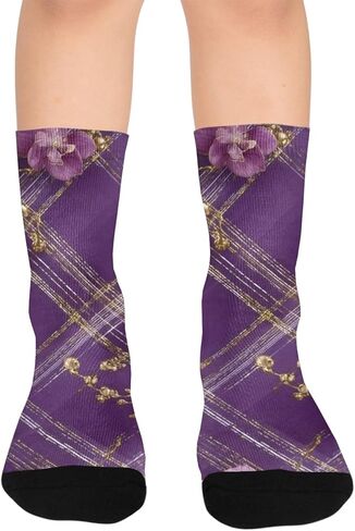 جوارب ريجال أوركيد منقوشة للمشي لمسافات طويلة - جوارب شتوية حرارية سميكة دافئة للأولاد والبنات الصغار للمدرسة، والارتداء اليومي والأنشطة الخارجية in Kuwait