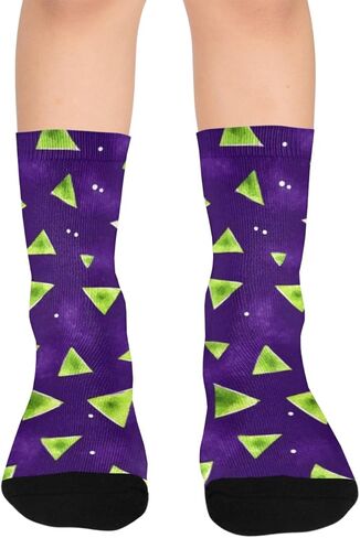 جوارب للمشي لمسافات طويلة بطبعة مثلثة نيون - جوارب شتوية حرارية سميكة دافئة للأطفال الصغار للأولاد والبنات للمدرسة، والارتداء اليومي والأنشطة الخارجية in Kuwait