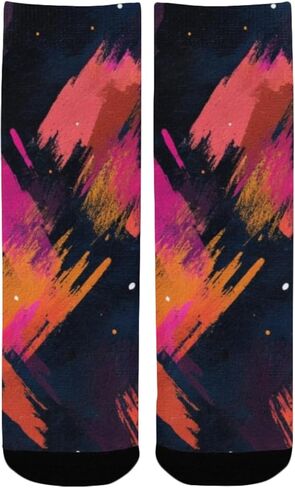 جوارب جريئة للمشي لمسافات طويلة على شكل فن تجريدي - جوارب شتوية حرارية سميكة دافئة للأطفال الصغار للأولاد والبنات للمدرسة، والارتداء اليومي والأنشطة الخارجية in Kuwait