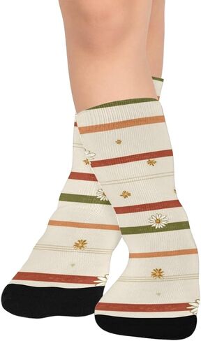 جوارب Harvest Stripe للمشي لمسافات طويلة - جوارب شتوية حرارية سميكة دافئة للأطفال الصغار للأولاد والبنات للمدرسة، والارتداء اليومي والأنشطة الخارجية in Kuwait