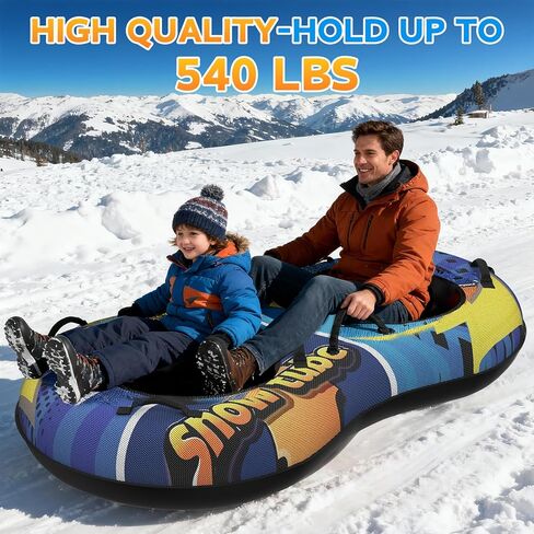 زلاجات أنبوبية للثلج قابلة للنفخ مقاس 48 بوصة، معدات تزلج شتوية شديدة التحمل وأنابيب ثلج للبالغين مع مادة سميكة وغطاء من القماش in Kuwait