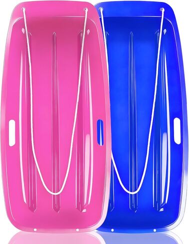 Sled, Snow Sled for Kids and Adults, Racer Downhill Sprinter Snow Sled 35" for 1-2 Riders with Pull Rope and 2 Handles, Utility Pull Sled Skiing, Ice Fishing, Deer Hunting, Firewood, Work Cargo, Gift in Saudi Arabia