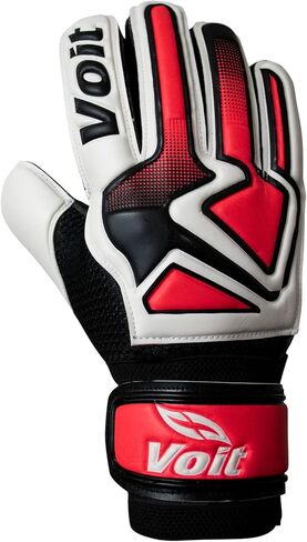 Voit Performance Goalkeeper Gloves, White and Red, with Finger Spines Protection, Large Size 10 in Saudi Arabia