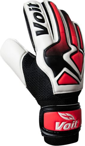 Voit Performance Goalkeeper Gloves, White and Red, with Finger Spines Protection, Large Size 10 in Saudi Arabia