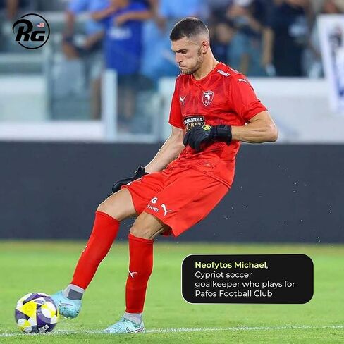 RG ASPRO Blackout Professional Soccer Goalie Gloves |Hybrid Roll Negative Cut Goalkeeper Gloves |German Pro Contact Latex Palm |Soccer Goalkeeper Gloves w/Embossed Backhand & Wrist Support in Saudi Arabia