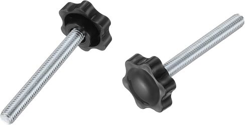 uxcell 2Pcs 3/8"-16 Star Knobs, 3.1" Threaded Stud Plastic Male Clamping Knob Screw Hand Tightening Replacement Knob for Industrial Furniture Tools Jigs Clamps, Black in Saudi Arabia