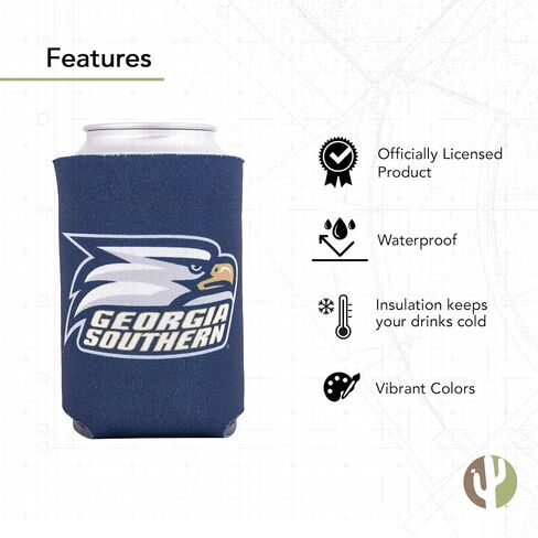 Desert Cactus Georgia Southern University Can Insulator GSU Eagles Beverage Cooler 1 Pack Foam 12oz Can Holder Single Sided (Design A) in Saudi Arabia