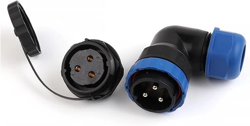 موصل SP28 90 درجة الكوع الخلفي الجوز 2-26 دبوس الذكور والإناث التوصيل المقبس لحام (SPW28-10L) in Kuwait