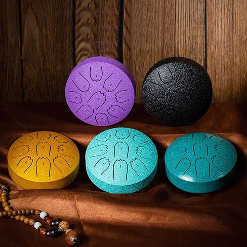 4 Inch 9 Notes Steel Tongue Chakra Drums,Steel Tongue Drum for Outside Garden,Waterproof Meditation Rain Chime,Drum Percussion Instrument with Soft Bag,Ideal Gift for Family & Friend in Saudi Arabia