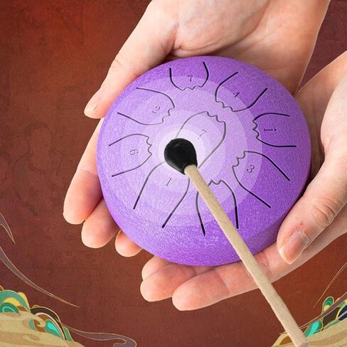 4 Inch 9 Notes Steel Tongue Chakra Drums,Steel Tongue Drum for Outside Garden,Waterproof Meditation Rain Chime,Drum Percussion Instrument with Soft Bag,Ideal Gift for Family & Friend in Saudi Arabia