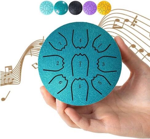 4 Inch 9 Notes Steel Tongue Chakra Drums,Steel Tongue Drum for Outside Garden,Waterproof Meditation Rain Chime,Drum Percussion Instrument with Soft Bag,Ideal Gift for Family & Friend in Saudi Arabia