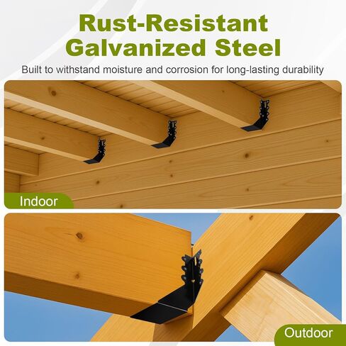 50 Pcs 2x6 Joist Hangers, 20 Gauge Heavy Duty Face Mount Joist Hangers for Wood, Black Powder Coated Hurricane Ties Deck Brackets for Rafters, Floor, Ceiling, Roofs in Kuwait