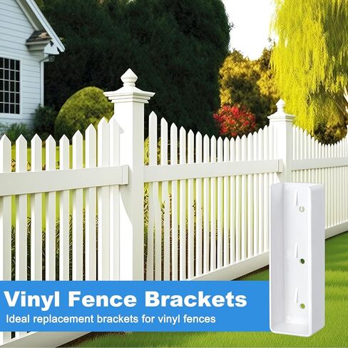 Nuanchu 10 Pcs Vinyl Fence Brackets White 1.5x5.5 Vinyl Fence Rail Mount Brackets Bulk U Mount Bracket Kit for Railings Fences Walls in Kuwait