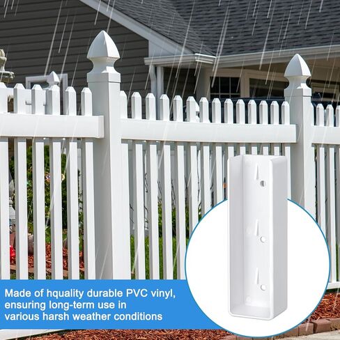 Nuanchu 10 Pcs Vinyl Fence Brackets White 1.5x5.5 Vinyl Fence Rail Mount Brackets Bulk U Mount Bracket Kit for Railings Fences Walls in Kuwait