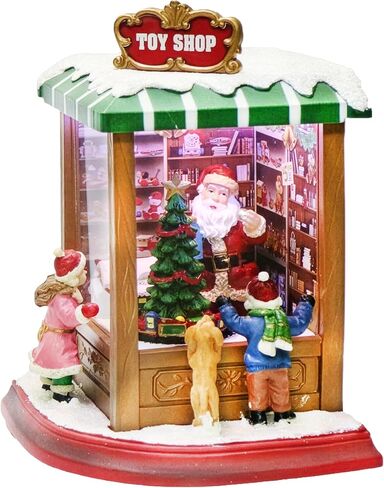 لحظات في الوقت المناسب 8.86 بوصة ارتفاع متجر هدايا الزاوية العتيقة - أضواء LED، 8 موسيقى عيد الميلاد الكلاسيكية، قرية عيد الميلاد التي تعمل بالبطارية - بوليريسين الراتنج المطلي يدويًا in Kuwait