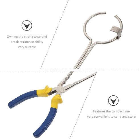 Luxshiny 40cm Long Graphite Crucible Tong Melting Furnace Clamp Metal Casting Tool Circle Crucible Plier for Foundry and Jewelry Refining Laboratory Use in Kuwait