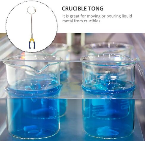 Luxshiny 40cm Long Graphite Crucible Tong Melting Furnace Clamp Metal Casting Tool Circle Crucible Plier for Foundry and Jewelry Refining Laboratory Use in Kuwait