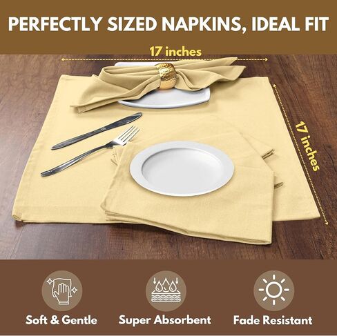 Native Fab Cloth Napkin Set of 12, 100% Cotton, Washable, Reusable Dinner Cloth Napkin 17x17 inches, Table Decor Napkins for Dinner, Events, Red in Kuwait