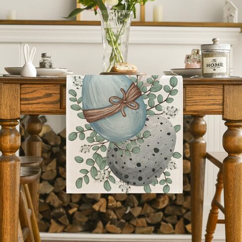 Artoid Mode Eucalyptus Egg Easter Table Runner, Spring Kitchen Dining Table Decor for Indoor Outdoor Home Party Decor 13x72 Inch in Saudi Arabia