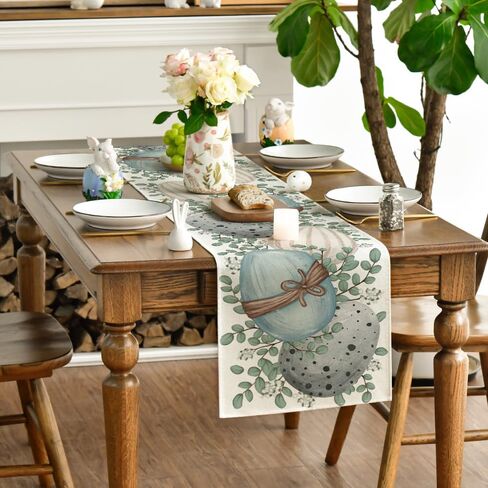 Artoid Mode Eucalyptus Egg Easter Table Runner, Spring Kitchen Dining Table Decor for Indoor Outdoor Home Party Decor 13x72 Inch in Saudi Arabia