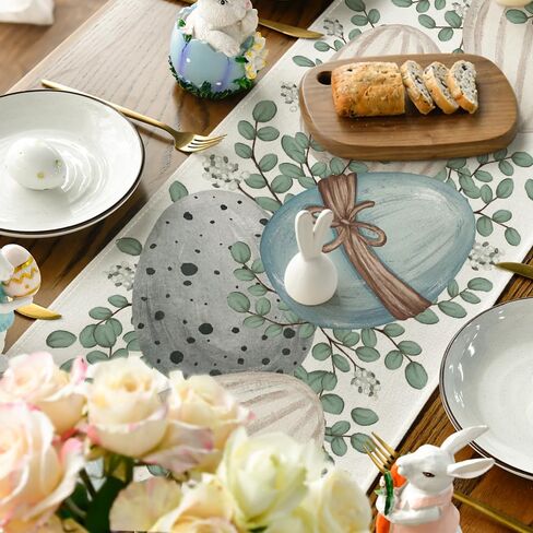 Artoid Mode Eucalyptus Egg Easter Table Runner, Spring Kitchen Dining Table Decor for Indoor Outdoor Home Party Decor 13x72 Inch in Saudi Arabia