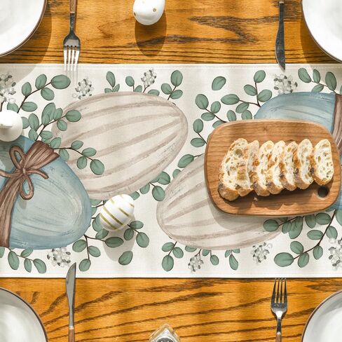 Artoid Mode Eucalyptus Egg Easter Table Runner, Spring Kitchen Dining Table Decor for Indoor Outdoor Home Party Decor 13x72 Inch in Saudi Arabia