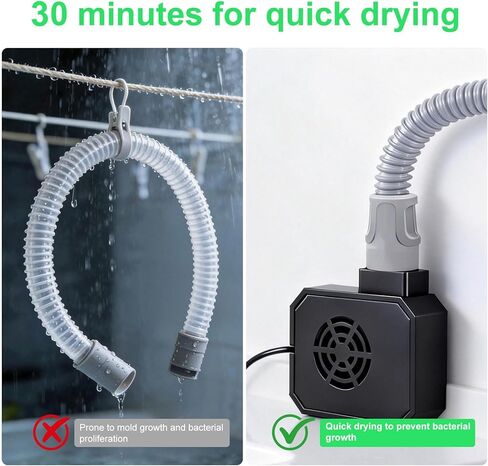 مجفف خرطوم CPAP ومروحة منفاخ أنبوبية للأنابيب العالمية 22 مم - منظف سريع الجفاف لأنابيب Resmed Airsense 11 10، BIPAP والعلامات التجارية الكبرى، مجموعة مستلزمات تنظيف السفر المحمولة مع حقيبة تخزين (أسود) in Kuwait
