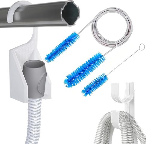 CPAP Hose Cleaner Brush Kit with Mask Brush, Drip-Dry Hook, Fits 15-22mm Tubes, Handy Stainless Steel Wire Bristle Brush, Complete CPAP Cleaning Supplies in Kuwait