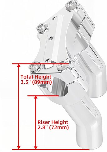 1 Set 3-1/2'' Motorcycle Handlebar Risers and 1'' Pullback with Top Clamp Kit Compatable for 1'' Bar Diameter Harley Dyna Heritage Softail Fat Boy Sposter Touring Glide (Black) in Kuwait
