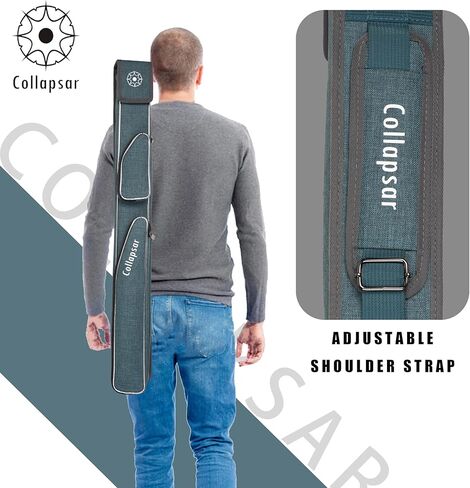 Collapsar 1x2 Pool Cue Case Holds 1 Butt and 2 Shafts,Heavy Duty Billiard Stick Bag with Adjustable Shoulder Straps in Saudi Arabia