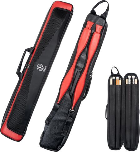 Collapsar Pool Cue Case 4x4 Pool Stick Case Holds 4 Butts and 4 Shafts Billiard Stick Bag with Large Accessories Pockets Soft Padded backpack carrying Pool Cue Cases in Saudi Arabia