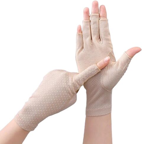 Women Driving Gloves UV-Sun-Protection- Summer Outdoor UPF 50+ Breathable Cycling Gloves Touchscreen Half-Finger Gloves in Kuwait