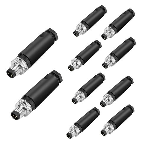 10 Pcs M8 3-Pin Aviation Connector Female, Industrial A Coding Field Assembly Plug 8mm IP67 Waterproof for Circular Socket Panel Sensor in Kuwait
