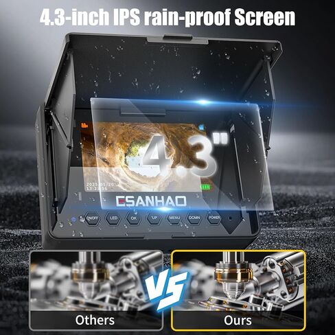 كاميرا الصرف الصحي 100 قدم كاميرا أنابيب الصرف الصحي ثعبان السباكة بطارية 8500 مللي أمبير في الساعة، 23 مم عالي الدقة، 12 مصباح LED، تسجيل DVR، بطاقة TF سعة 32 جيجابايت متضمنة in Kuwait