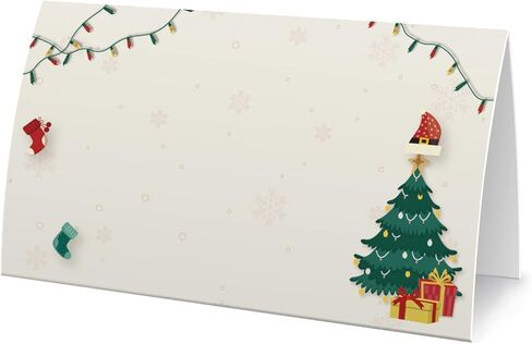 FZ-a51 Christmas Food Tent Labels (25 pack) - Table Place Cards, Perfect for Banquet, Buffet Food Label, Christmas Party in Kuwait