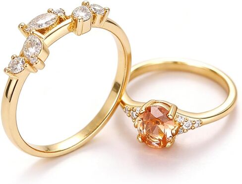 Rkkojjo 925 Sterling Silver Bridal Rings مجموعات AAA Pink Cubic Zirconia CZ Full Diamond Rings Wedding 2 PCS Prominizary Rings White Gold Rings for Women 10 in Saudi Arabia