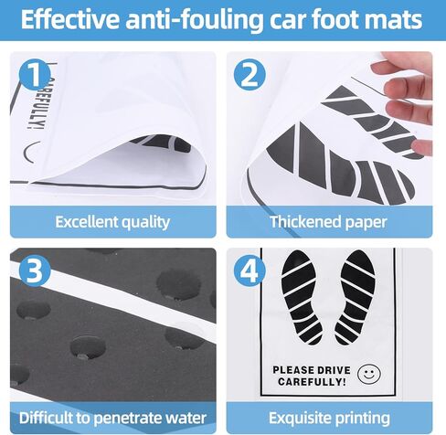 600 Pcs Paper Car Floor Mats Disposable car Paper Foot Pads Automotive Mat Covers Protector for Car Detailing Supplies, Dealerships & Vehicle Protection (20 x 16 Inch) in Saudi Arabia