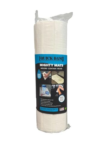 حصائر ماصة من Quick Dam Mighty Mat مقاس 40.64 سم × 45.72 سم - وسادات انسكاب شديدة التحمل للزيت والغاز والماء والطلاء والمزيد - قابلة لإعادة الاستخدام، عالية الامتصاص، سريعة الامتصاص - 5 عبوات in Kuwait