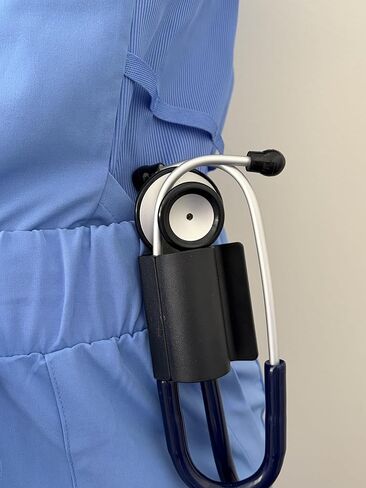 مشبك حامل سماعة الطبيب - مصمم من قبل الممرضات، بدون إجهاد للرقبة، مشبك آمن للخصر/الورك، مناسب عالمي لـ Littmann MDF ADC in Kuwait