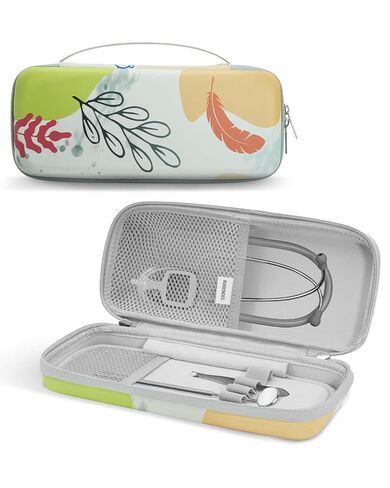 حافظة سماعة الطبيب متوافقة مع 3M Littmann Classic III، خفيفة الوزن II S.E، أمراض القلب IV، حقيبة حمل صلبة لسماعات الطبيب الصوتية MDF مع جيوب شبكية لملحقات الممرضات (موراندي) in Kuwait