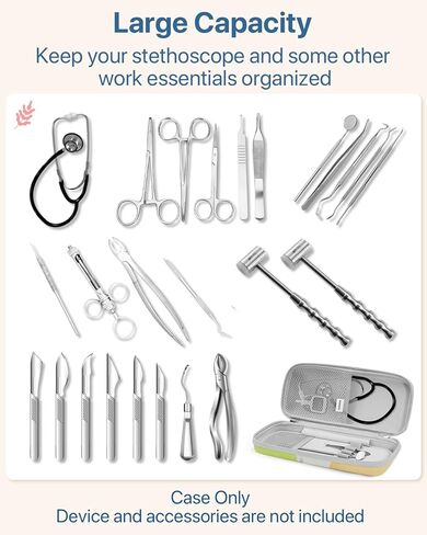 حافظة سماعة الطبيب متوافقة مع 3M Littmann Classic III، خفيفة الوزن II S.E، أمراض القلب IV، حقيبة حمل صلبة لسماعات الطبيب الصوتية MDF مع جيوب شبكية لملحقات الممرضات (موراندي) in Kuwait