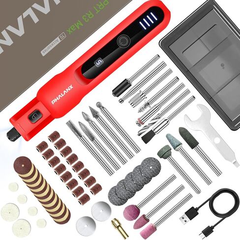 Rotary Tool Cordless - 8V Rotary Tool 2 Shield Attachments&Suitcase,3.0Ah Battery 5-Speed Keyless Chuck Power Rotary Tools,Cordless Rotary Tool Kit 106 Accessories for Wood Grinding Cutting DIY Crafts in Kuwait