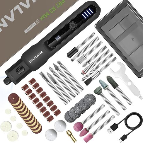 Rotary Tool Cordless - 8V Rotary Tool 2 Shield Attachments&Suitcase,3.0Ah Battery 5-Speed Keyless Chuck Power Rotary Tools,Cordless Rotary Tool Kit 106 Accessories for Wood Grinding Cutting DIY Crafts in Kuwait