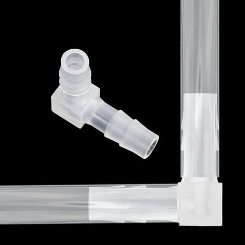 1/4 Inch Hose Barb 90 Degree Elbow Fitting Plastic Elbow L Fitting Equal Barbed Joint Splicer Mender Adapter Union Connector for Boat Aquarium Gas Air (6 Pcs) in Saudi Arabia