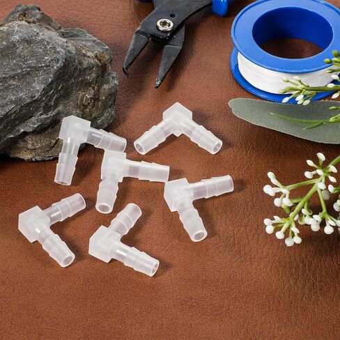 1/4 Inch Hose Barb 90 Degree Elbow Fitting Plastic Elbow L Fitting Equal Barbed Joint Splicer Mender Adapter Union Connector for Boat Aquarium Gas Air (6 Pcs) in Saudi Arabia