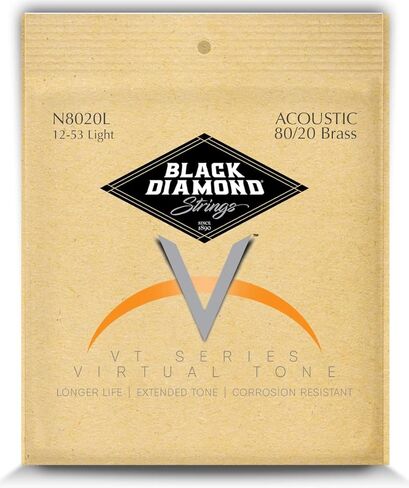 Black Diamond Strings® N8020L الصوتية 80/20 ضوء الجرح النحاسي .012P.016P.024B.032B.042B.053B in Saudi Arabia